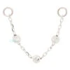 "Cressida" 3 Bead Chain Attachment In Gold -Starfire – Body Jewelry 41268 BuddhaJewelryOrganicsCressida3BeadChainAttachmentinGoldSingleWhiteGold2
