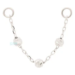 "Cressida" 3 Bead Chain Attachment In Gold