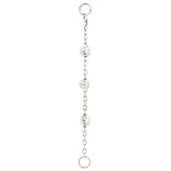 "Cressida" 3 Bead Chain Attachment In Gold -Starfire – Body Jewelry 41268 BuddhaJewelryOrganicsCressida3BeadChainAttachmentinGoldSingleWhiteGold2VENDORPHOTO