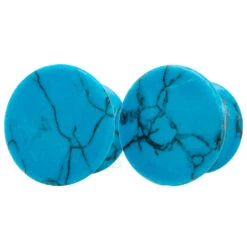 Mayan Style Stone Plugs - Turquoise -Starfire – Body Jewelry 41279 OracleBodyJewelryMayanStyleStonePlugsSingleTurquoise5.81