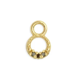 "Athena" Charm In Gold With Gemstones -Starfire – Body Jewelry 41315 Tawapa Athena Charm in Gold with Gemstones Black Diamond YG VENDOR PHOTO