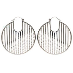 "Vanish" Hoop Earrings -Starfire – Body Jewelry 41316 TawapaVanishHoopEarringsSingleSilver2