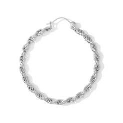 Rope Chain Hoop Earrings -Starfire – Body Jewelry 41317 Tawapa Rope Chain Hoop Earrings Silver VENDOR PHOTO