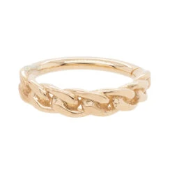 "Downtown" Continuous Ring In Gold -Starfire – Body Jewelry 41341 TawapaDowntownContinuousRinginGoldSingle16ga.5.16YellowGold3