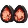 Teardrop Swarovski Plugs In Wood - Padparadscha -Starfire – Body Jewelry 41356 EsotericOrganicsTeardropSwarovskiPlugsinWood PadparadschaSingle1.214mmx10mm1