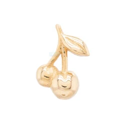 Threadless: Cherry End In Gold -Starfire – Body Jewelry 41397 MushroomBodyJewelrym.us .hroomCherrythreadlessinGoldSingleYellowGold2