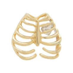 Threadless: "Chest Piece" End In Gold -Starfire – Body Jewelry 41400 JunipurrJewelrythreadlessChestPieceEndinGoldSingleYellowGoldwithWhiteGoldHeart2 a877e26b f65e 452e a934 aae474cf018b