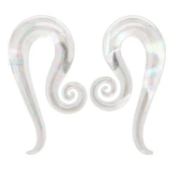 Glass Mini Leos - Oil Slick UV Clear Pink -Starfire – Body Jewelry 41404 GlassheartGlassHeartStudioGlassMiniLeos UVSecretPinkSingle0ga2.5