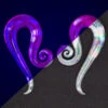 Glass Mini Leos - Oil Slick UV Clear Pink -Starfire – Body Jewelry 41404 GlassheartGlassHeartStudioGlassMiniLeos UVSecretPinkSingle0ga3