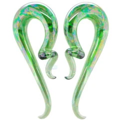 Glass Coiled Snakes - Oil Slick Emerald