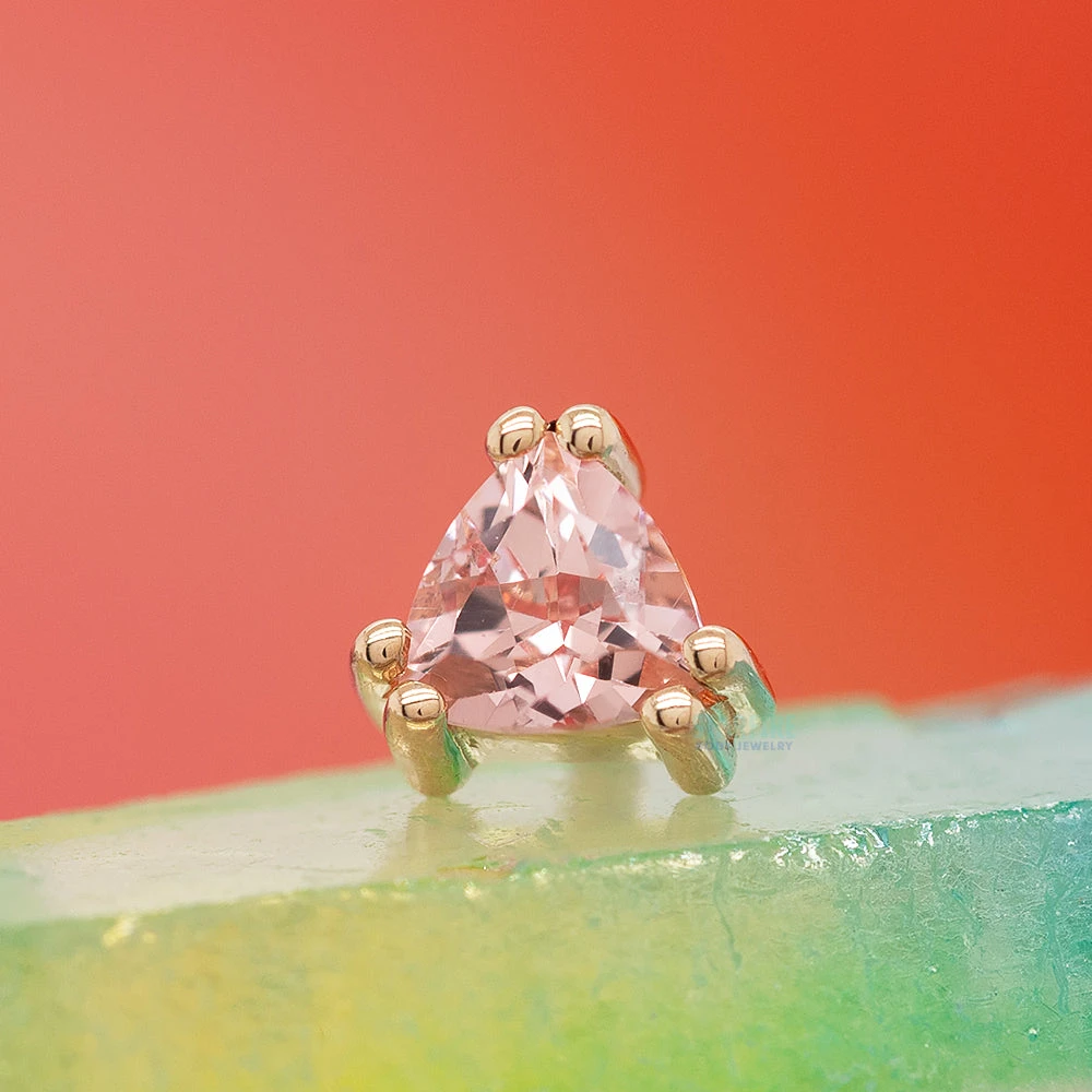 "Tanti" Threaded End In Gold With Champagne Sapphire 4 "Tanti" Threaded End In Gold With Champagne Sapphire - Image 2