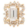 "Victoria" End In Gold & Platinum With Diamonds - On Flatback