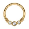 "Faraway" Seam Ring In Gold With White CZ's