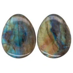 Stone Teardrop Plugs - Labradorite