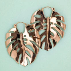 Monstera Hoop Earrings -Starfire – Body Jewelry 41490 TawapaMonsteraHoopEarringszFunky