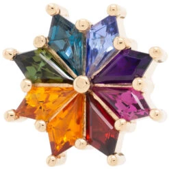 "Pablo" Threaded End In Gold Rainbow With Genuine Gemstones