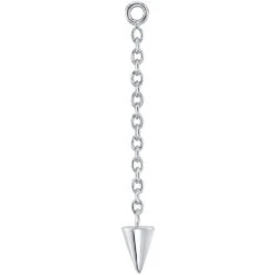 Cone Spike Chain Charm In Gold -Starfire – Body Jewelry 41516 BodyVision BVLAConeSpikeChainCharminGoldSingleWhitegoldVENDORPHOTO