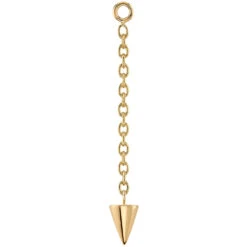Cone Spike Chain Charm In Gold -Starfire – Body Jewelry 41516 BodyVision BVLAConeSpikeChainCharminGoldSingleYellowgoldVENDORPHOTO