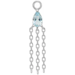 "Veronika" Pear Chain Charm In Gold With Gemstone -Starfire – Body Jewelry 41544 ModernMoodVeronikaPearCharminGoldwithGemstonesingleWhiteGoldSwissBlueTopazVENDORPHOTO