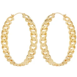 "Chain Smoke" Earrings -Starfire – Body Jewelry 41582 MayaJewelryChainSmokeEarringsSingleYellowGoldVENDORPHOTO