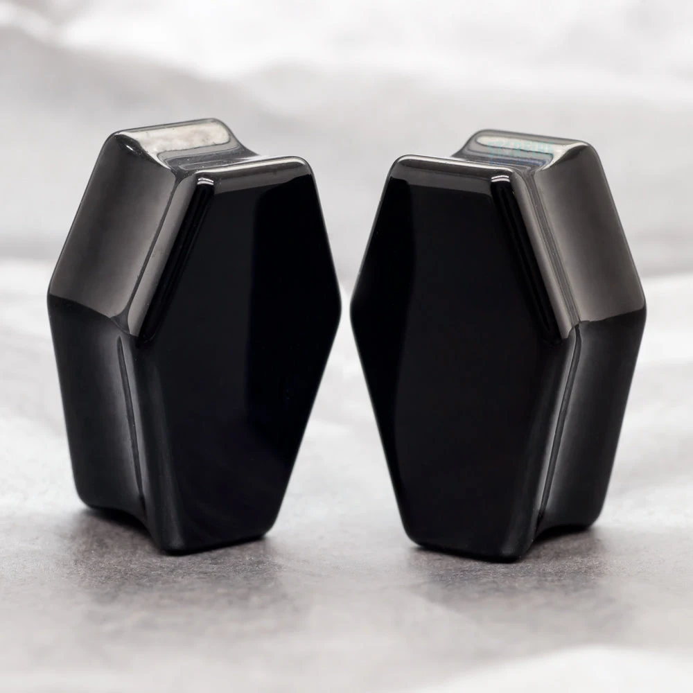 Coffin Stone Plugs - Black Obsidian 4 Coffin Stone Plugs - Black Obsidian - Image 2