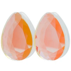 Faceted Glass Teardrop Plugs - Aurora Borealis -Starfire – Body Jewelry 41591 PeoplesJewelryFacetedGlassTeardropPlugsSingle1ga1