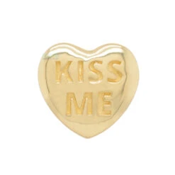 Threadless: Conversation Hearts End In Gold -Starfire – Body Jewelry 41593 AnatometalthreadlessConversationHeartsEndinGoldSingleYellowGoldKissMe2