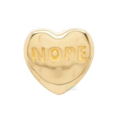 Threadless: Conversation Hearts End In Gold -Starfire – Body Jewelry 41593 AnatometalthreadlessConversationHeartsEndinGoldSingleYellowGoldNope2