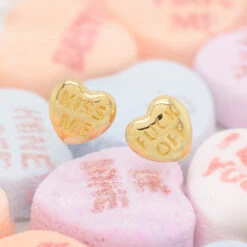 Threadless: Conversation Hearts End In Gold -Starfire – Body Jewelry 41593 AnatometalthreadlessConversationHeartsEndinGoldzFunky