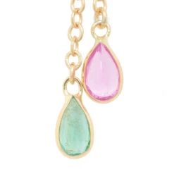 "Junto" Chain Charm In Gold With Gemstones -Starfire – Body Jewelry 41662 HialeahFineJewelryJuntoChainCharminGoldwithGemstonesSingleYellowGoldEmerald PinkSapphire16ga3