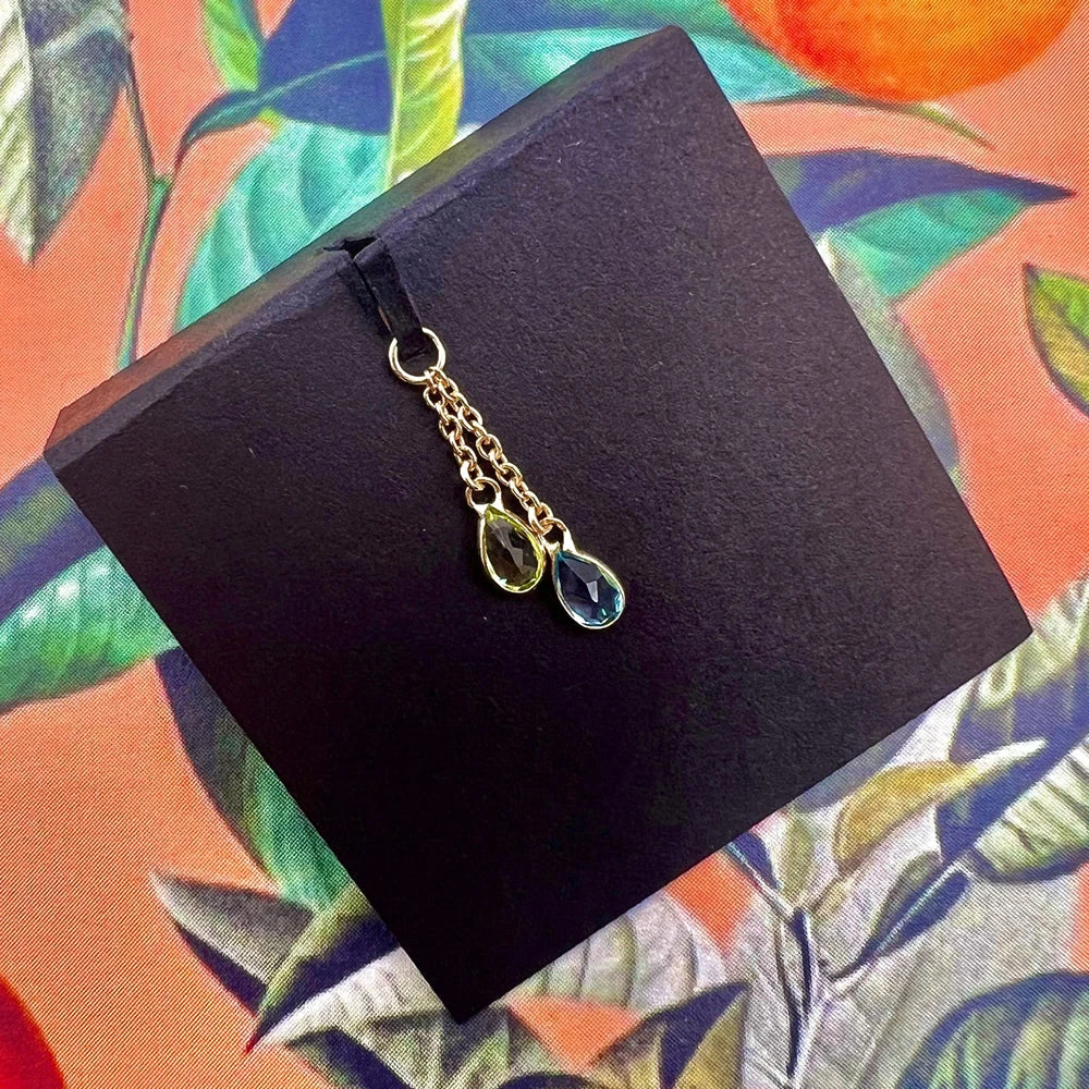 "Junto" Chain Charm In Gold With Gemstones - Image 9