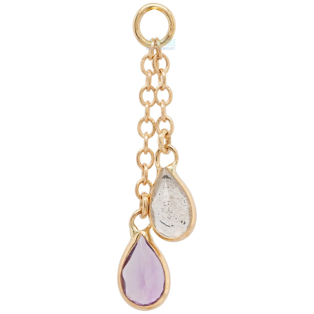 "Junto" Chain Charm In Gold With Gemstones - Image 5