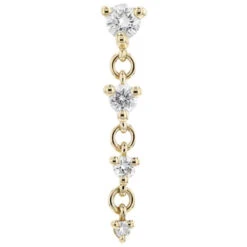 Threadless: "Cascade 4" Chain End In Gold With Diamonds