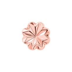 Threadless: "Laser Blossom" End In Gold -Starfire – Body Jewelry 41720 JunipurrJewelrythreadless LaserBlossom EndinGoldSingleRoseGoldVENDORPHOTO