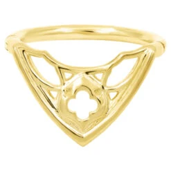 "Cathedral" Hinge Ring / Clicker In Gold -Starfire – Body Jewelry 41735 JunipurrJewelryClickerCathedralinGoldSingleYellowGoldVENDORPHOTO