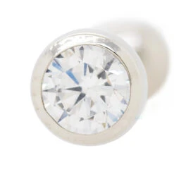 Brilliant-Cut Gem With Ball Bottom Tongue Barbell