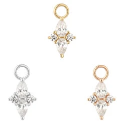 "Ethereal" Charm In Gold With CZ's