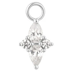 "Ethereal" Charm In Gold With CZ's -Starfire – Body Jewelry 41750 BuddhaJewelryOrganicsEtherealCharminGoldSingleWhiteGoldVENDORPHOTO