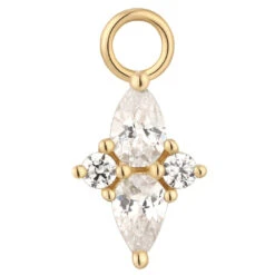 "Ethereal" Charm In Gold With CZ's -Starfire – Body Jewelry 41750 BuddhaJewelryOrganicsEtherealCharminGoldSingleYellowGoldVENDORPHOTO