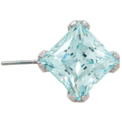 Threadless: Princess-Cut Brilliant-Cut Gems Side-Set End