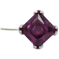 Threadless: Princess-Cut Brilliant-Cut Gems Side-Set End -Starfire – Body Jewelry 41752 AnatometalthreadlessPrincess CutBrilliant CutGemsSide SetEndSingleAL Alexandrite6mm2