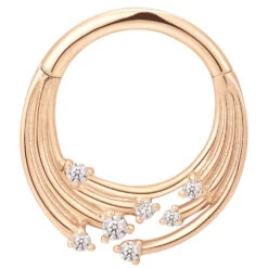 "Iconic" Hinge Ring / Clicker In Gold With CZ's -Starfire – Body Jewelry 41756 BuddhaJewelryOrganicsIconicHingeRinginGoldSingleRoseGoldVENDORPHOTO