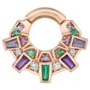"Atlantean" Hinge Ring In Gold With Emerald, Amethyst, Tanzanite & White Diamond -Starfire – Body Jewelry 41769 BVLA Atlantean HingeRinginGoldwithEmerald Amethyst Tanzanite WhiteDiamondRoseGoldSingeVENDORPHOTO