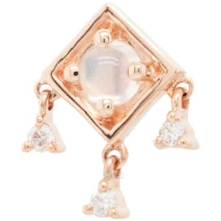 Threadless: "Zendaya" End In Gold With Moonstone & Diamonds