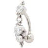 "Skye" 'Cascade' Reverse Dangle Faceted Gem Navel Curve With Dangle -Starfire – Body Jewelry 41785 Skye HauteCoutureBijoux ReverseDangleFacetedGemNavelCurvewithDangleSingleCZ3.81