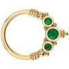 "Sylvie" Seam Ring In Gold With Emerald -Starfire – Body Jewelry 41790 BVLA Sylvie SeamRingwithEmeraldSingleYellowGoldVENDORPHOTO