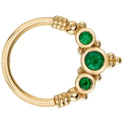 "Sylvie" Seam Ring In Gold With Emerald