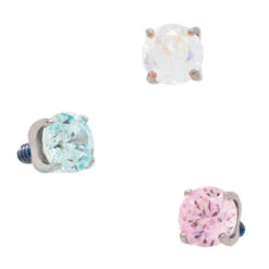 2.5mm "Tiffany" Prong-Set Brilliant-Cut Gem Threaded End