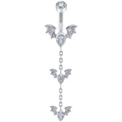 "Flying Countess" Navel J Curve In Gold With DIAMONDS