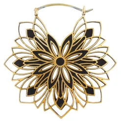 "Autumnjoy" Earrings -Starfire – Body Jewelry 41809 QuetzalliJewelry Autumnjoy EarringsSingleYellowBrassLarge2VENDORPHOTO